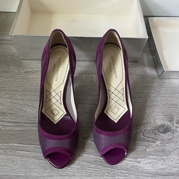 Alberta Ferretti purple pumps Made in Italy size 38 one of a kind VINTAGE - Picture 5 of 9